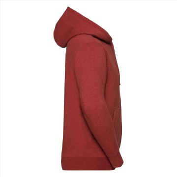 Russell Authentic Melange Sweater met rits en kap 263M steenrood melange