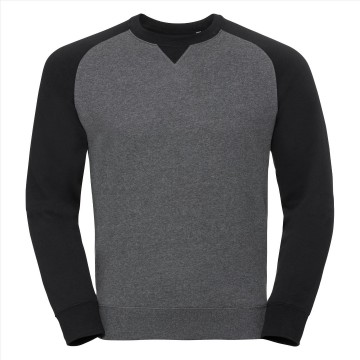 Russell authentieke basebal sweater 264M carbon melange / zwart