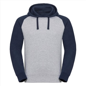 Russell autentieke Basebal sweater met kap 269M lichtoxford/indigomaelange