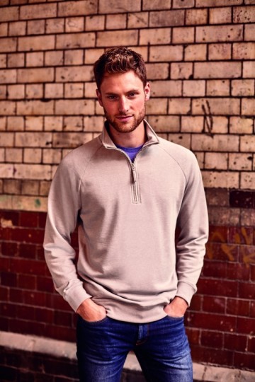 Russell HD sweater met 1/4 rits