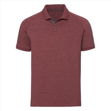 Russell HD Raglan Polo 565M maroon marl
