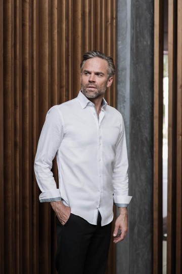 Russell Tailored Contrast Herringbone Shirt 964M