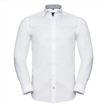 Russell Tailored Contrast Herringbone Shirt 964M