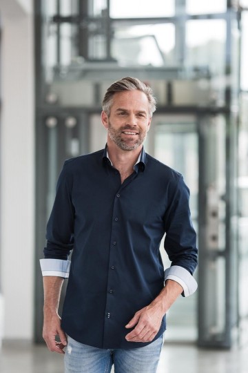 Russell Tailored Stretch shirt contrast 966M