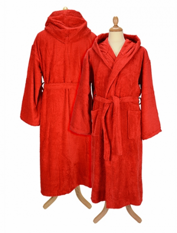 ARTG badjas met kap AR026 vuurrood