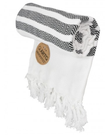 ARTG AR053 Hamam Dalaman handdoek 900016 witenzwart
