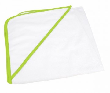 ARTG Babiezz® All-Over Sublimatie handdoek met kap 2 kleurig AR892 wit en limoen groen