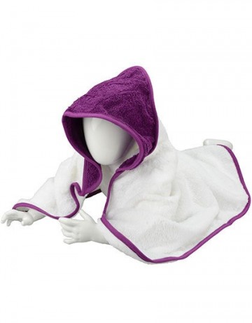 ARTG Babiezz® badjas met kap div kleuren ARB032 wit en aubergine