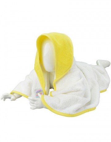 ARTG Babiezz® badjas met kap div kleuren ARB032 wit en helder geel