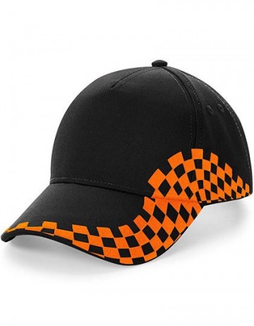 Beechfield Grand Prix Cap B159 zwart oranje