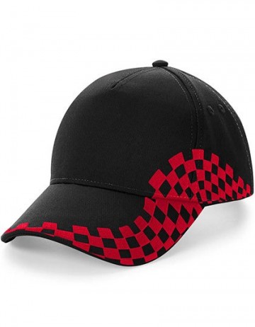 Beechfield Grand Prix Cap B159 zwart rood
