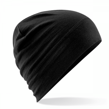 B370 Beechfield Merino Beanie zwart