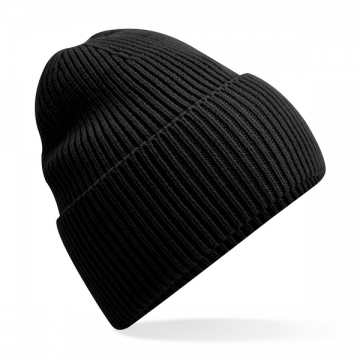 B384R Beechfield Oversized Cuffed Beanie zwart