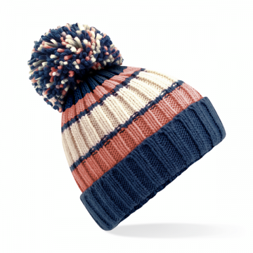 B392 Beechfield Hygge Stripped Beanie marshmallow sundae