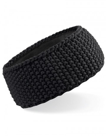 B434 Beechfield Slopeside Waffle Headband zwarr