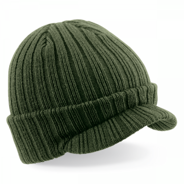 B448 Beechfield Peaked Beanie olijfgroen
