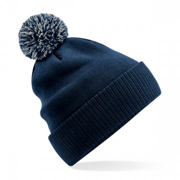 B450R Beechfield Recycled Snowstar® Beanie frans marineblauw   lichtgrijs