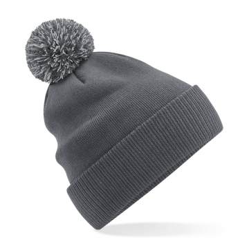 B450R Beechfield Recycled Snowstar® Beanie grafiet grijs   licht grijs