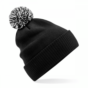 B450R Beechfield Recycled Snowstar® Beanie zwart wit