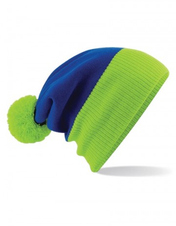 B451 Beechfield Snowstar® Two-Tone Beanie bright royallime green