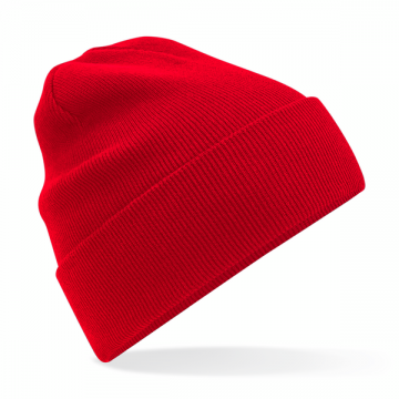 B45N Beechfield Organic Cotton Original Cuffed Beanie klassiek rood
