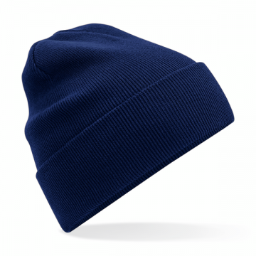 B45N Beechfield Organic Cotton Original Cuffed Beanie oxford marineblauw