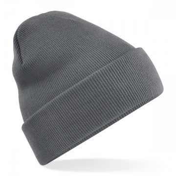 B45R Beechfield Recycled Original Cuffed Beanie grafiet grijs