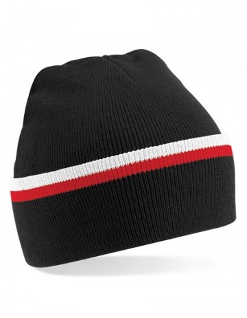 B471 Beechfield Teamwear Beanie blackclassic redwhite