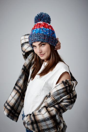 Beechfield Corkscrew Pom Pom Beanie B486