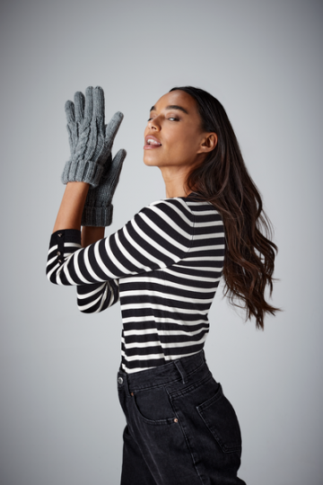 Beechfield Cable Knit Melange Gloves B497