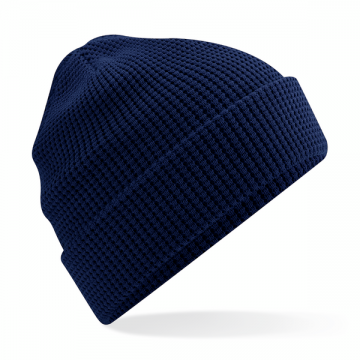 B52N Beechfield Organic Cotton Waffle Beanie oxford marineblauw