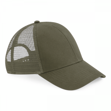 B60N Beechfield Organic Cotton Trucker Cap olijfgroen