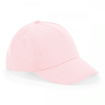 B63NB Beechfield Junior Orgsnic Cotton 5 panel cap poeder roze