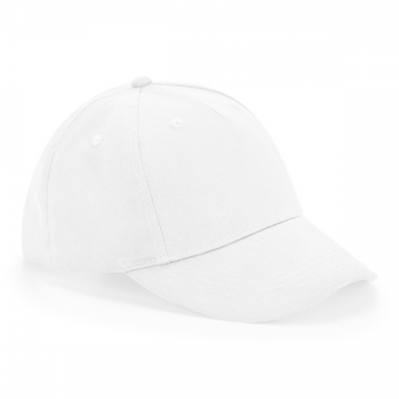 B63NB Beechfield Junior Orgsnic Cotton 5 panel cap wit