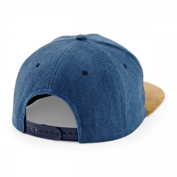 B668 Beechfield Suede Peak Snapback cap detail1