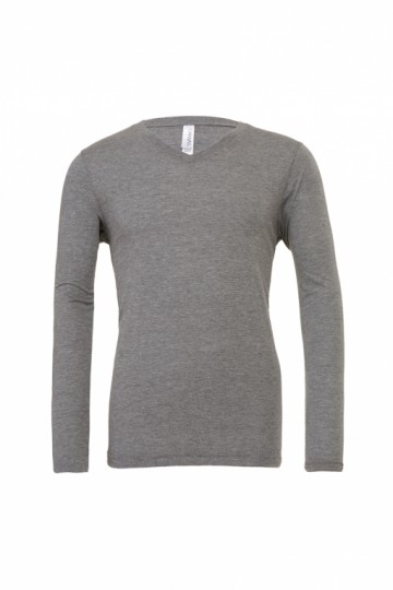 3425 B+C T-shirt met V-hals Triblend met LM grijs