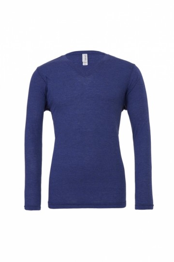 3425 B+C T-shirt met V-hals Triblend met LM marineblauw