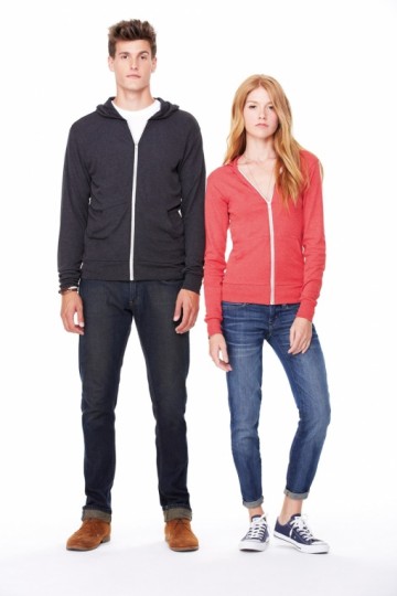 B+C Sweater Lightweight Triblend met kap en rits