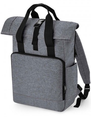 BG118L Recycled Twin Handle Roll-Top Laptop Backpack grijs mergel