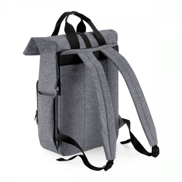 BG118L Recycled Twin Handle Roll-Top Laptop Backpack grijs mergel