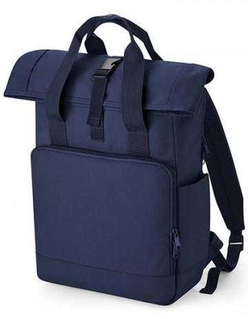 BG118L Recycled Twin Handle Roll-Top Laptop Backpack marineblauw