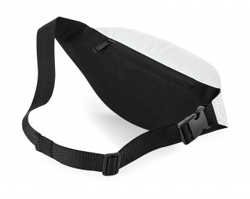 BG134 BagBase Reflective Belt Bag wit zwart