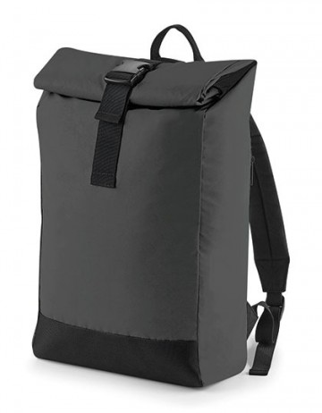Bagbase Reflective Roll Top Backpack BG138 zwart reflecterend