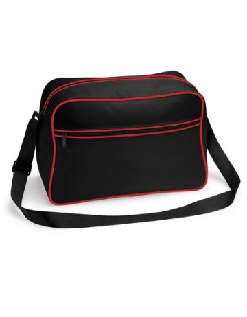 BagBase Retro Shoulder Bag BG14 zwart / klassiek rood