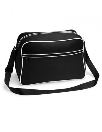 BagBase Retro Shoulder Bag BG14 zwart / wit