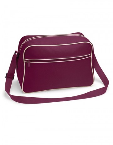 BagBase Retro Shoulder Bag BG14 bordeaux rood / zand