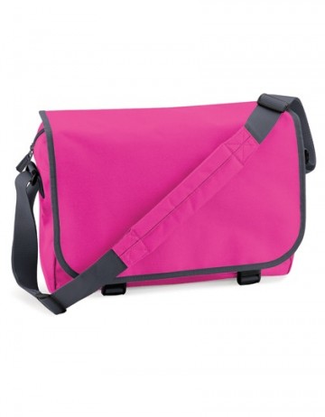 BagBase Messenger Bag BG21 fuchsia / grafiet grijs