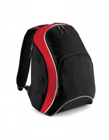 BagBase Teamwear Backpack BG571zwart / klassiek rood / wit