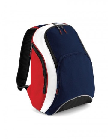 BagBase Teamwear Backpack BG571 frans marineblauw / klassiek rood / wit