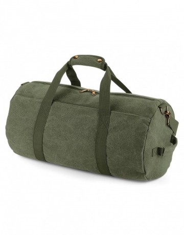 BagBase Vintage Canvas Barrel Bag BG655 vintage legergroen